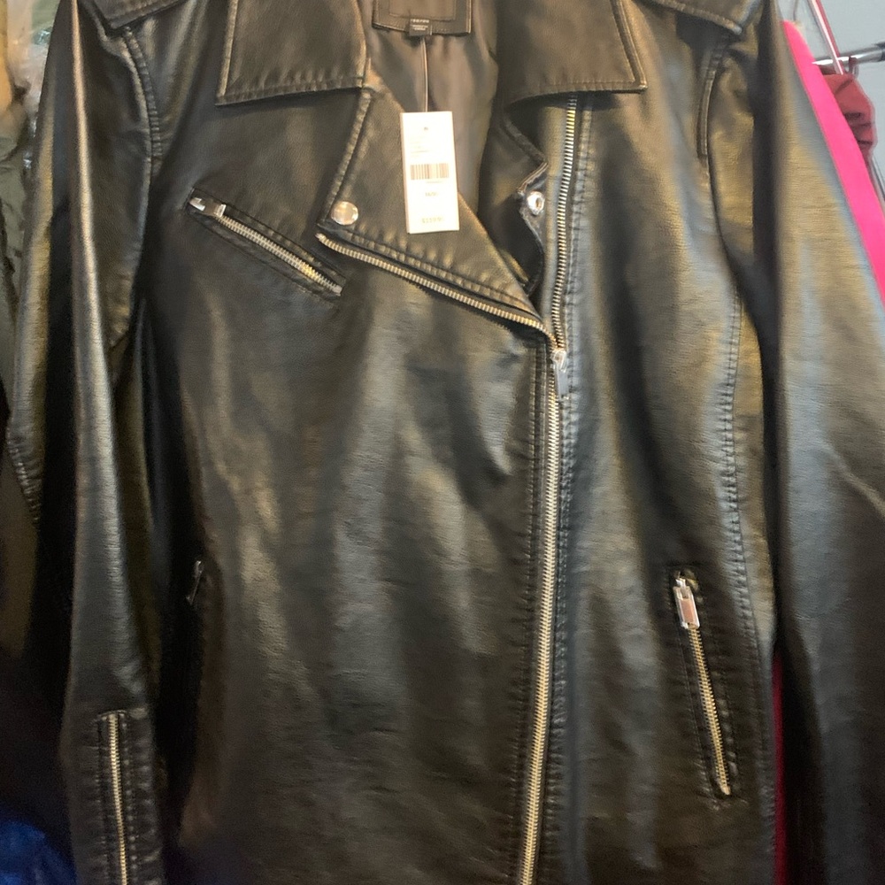 Lane Bryant Black Leather Jacket 18/20 nwt